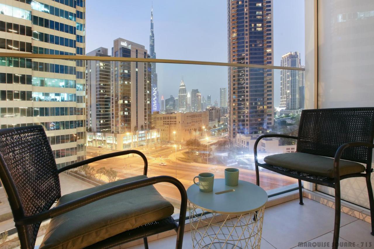 Luxury Studios With Burj Khalifa Or Canal View In Downtown - Marquise Square Tower Дубай Екстериор снимка
